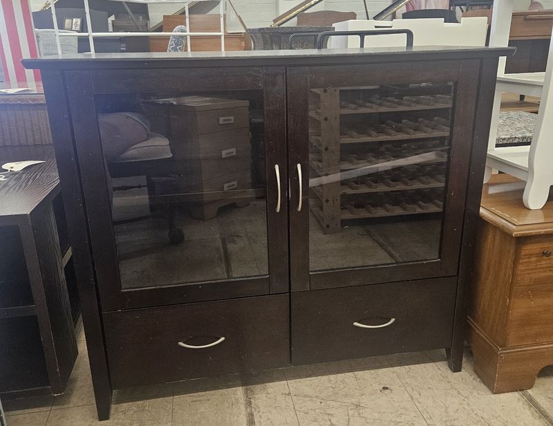 Midnight Glass Door Storage Cabinet