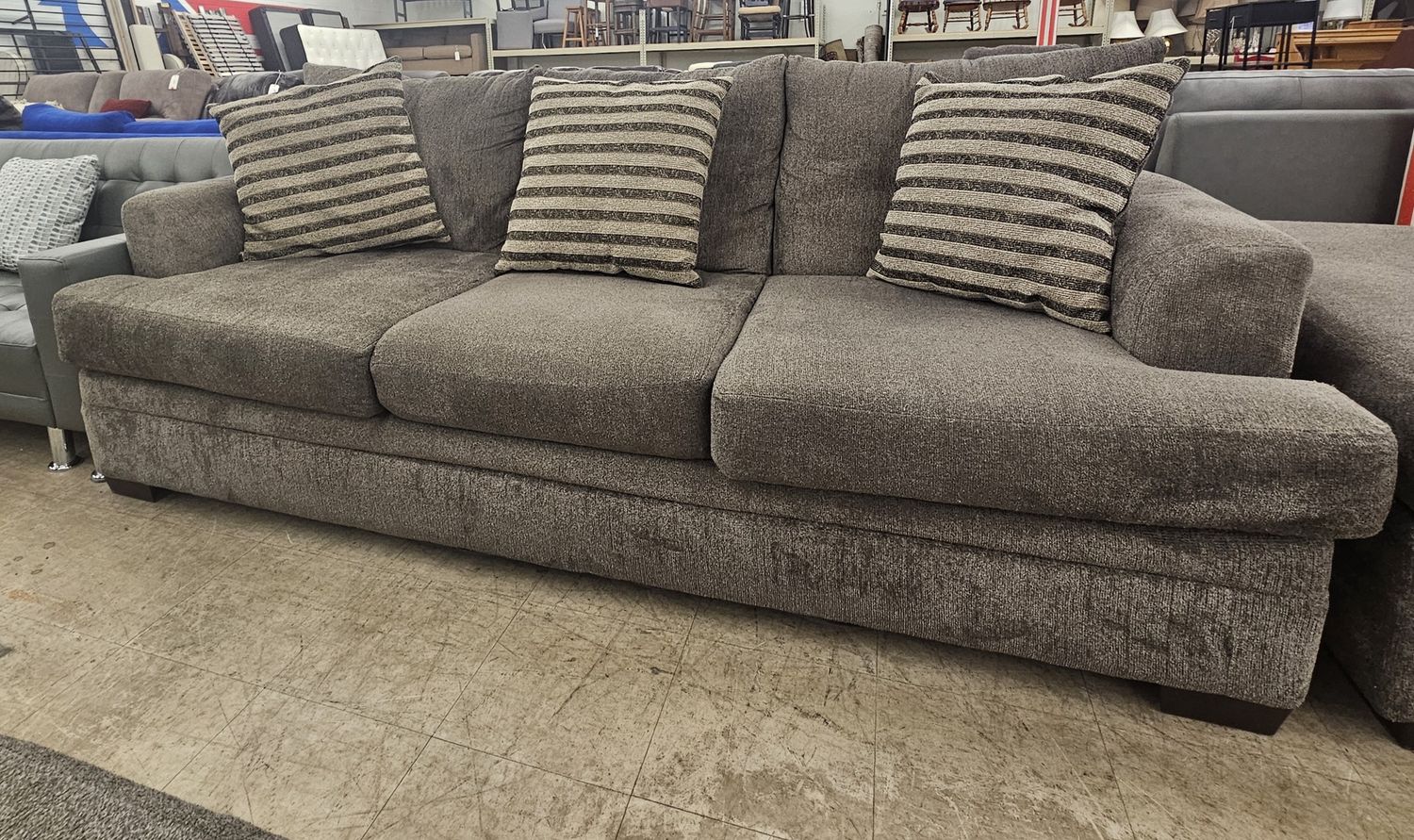 Gray Storage Ottoman Sofa Set - FREE DELIVERY