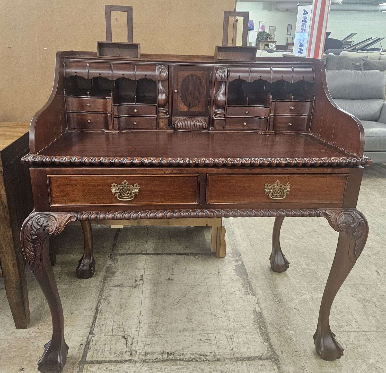 Queen Anne Mahogany Secretary Desk - FREE DELIVERY