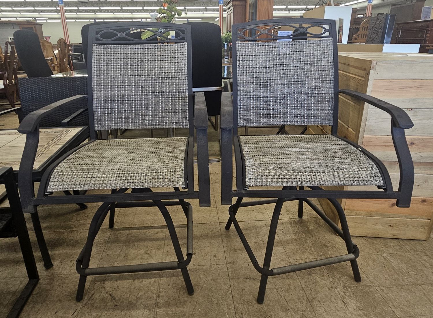 Pair of Outdoor Patio Sling Dining Chairs