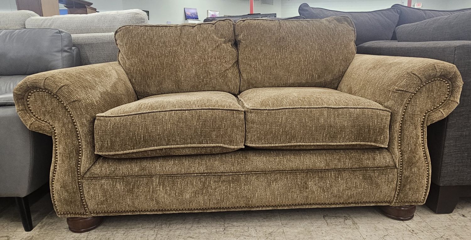 Classic Rolled Arm Loveseat with Nailhead Trim - FREE DELIVERY