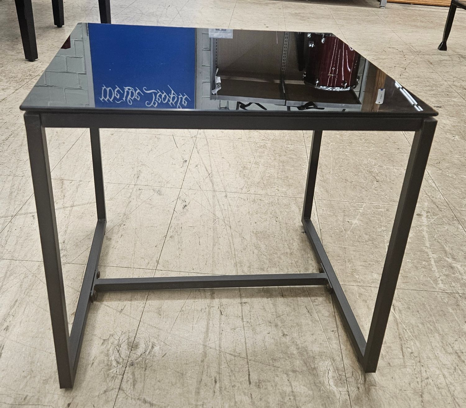 Modern Black Glass End Table