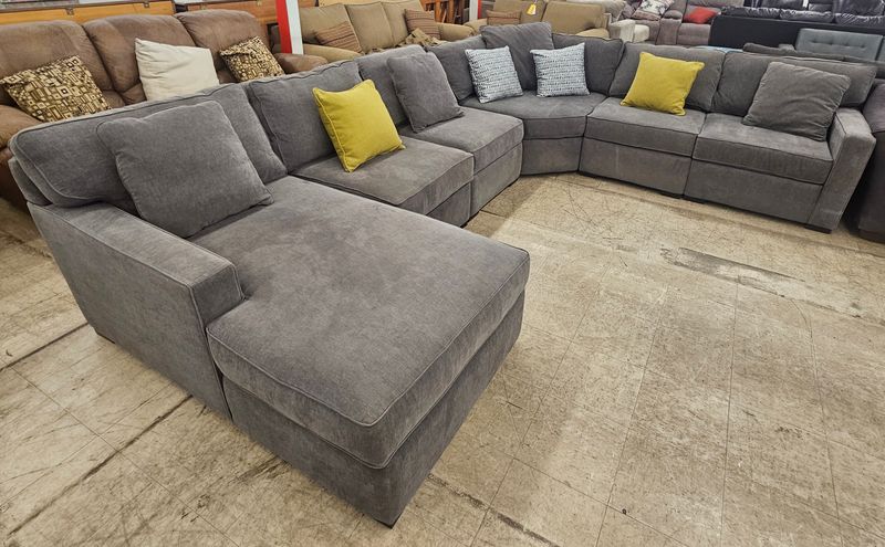 Jonathan Louis Modular Gray Sectional Sofa - FREE DELIVERY