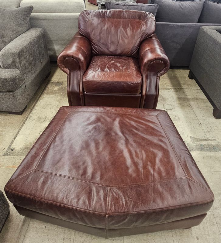 Legacy Leather “Big Easy” Chair &amp; Ottoman