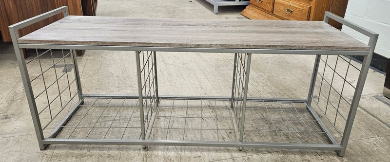 Industrial Triple-Basket Storage Bench