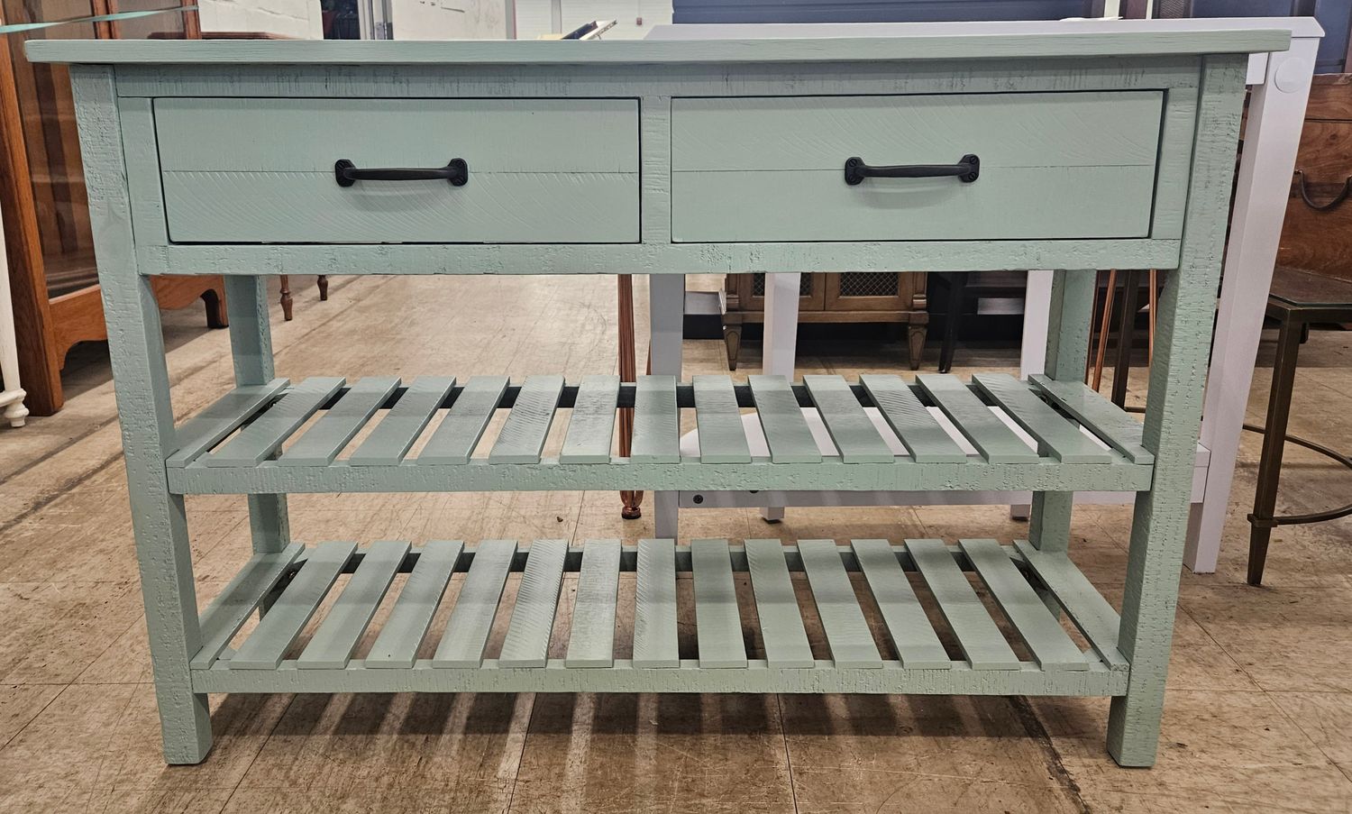 Sage Green Farmhouse Console Table