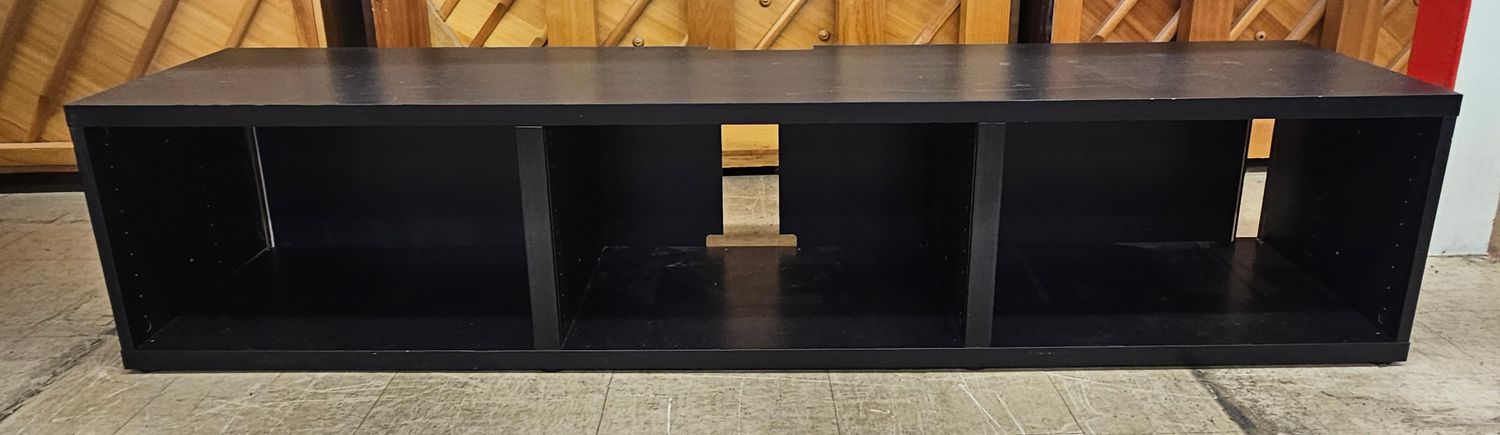 Black 3-Cubby Media Console