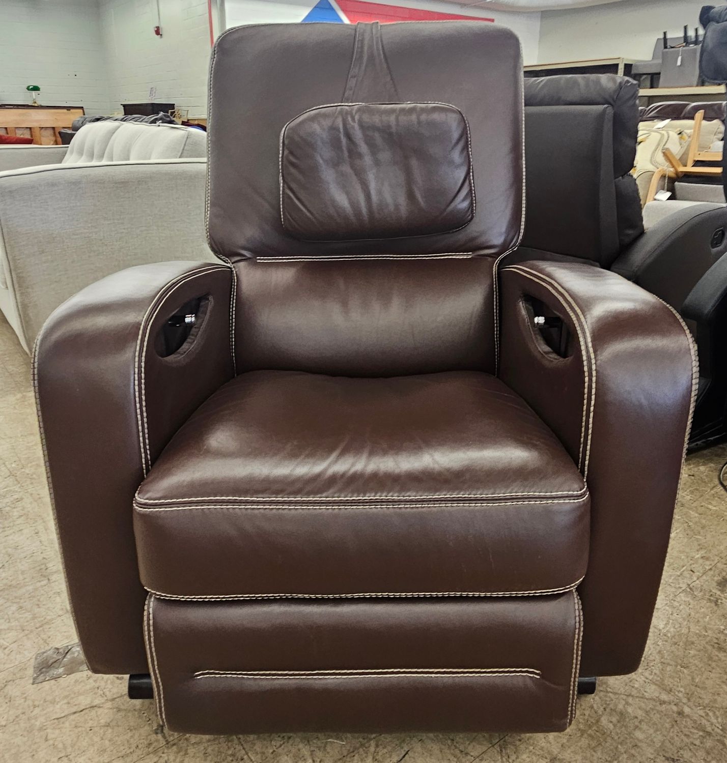 Brown Leather Rocker Recliner - FREE DELIVERY