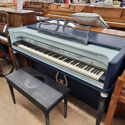 Blue French Painted Baldwin Acrosonic Piano