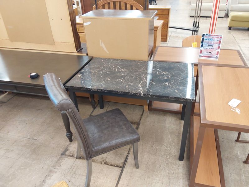 Midnight Marbled Office Desk and Chair