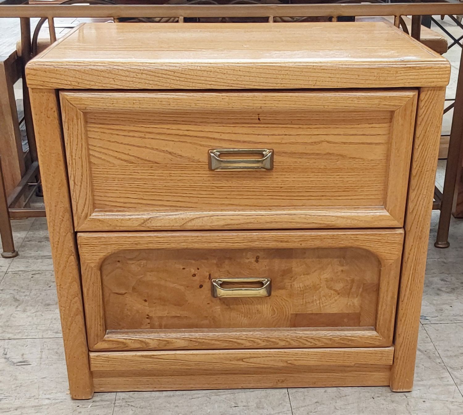 Warm Oak two-drawer Side Table