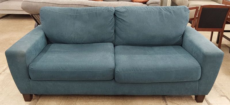 Teal Blue Plush Sofa -- FREE DELIVERY