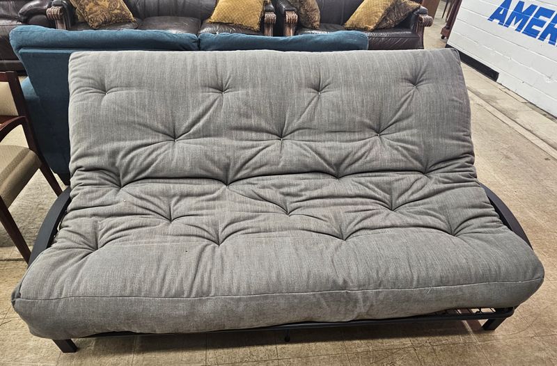 Grey Tufted Futon Sofa Bed