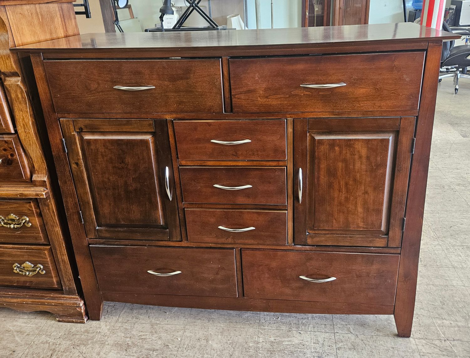 Dark Wood Storage Dresser / Media Chest - FREE DELIVERY