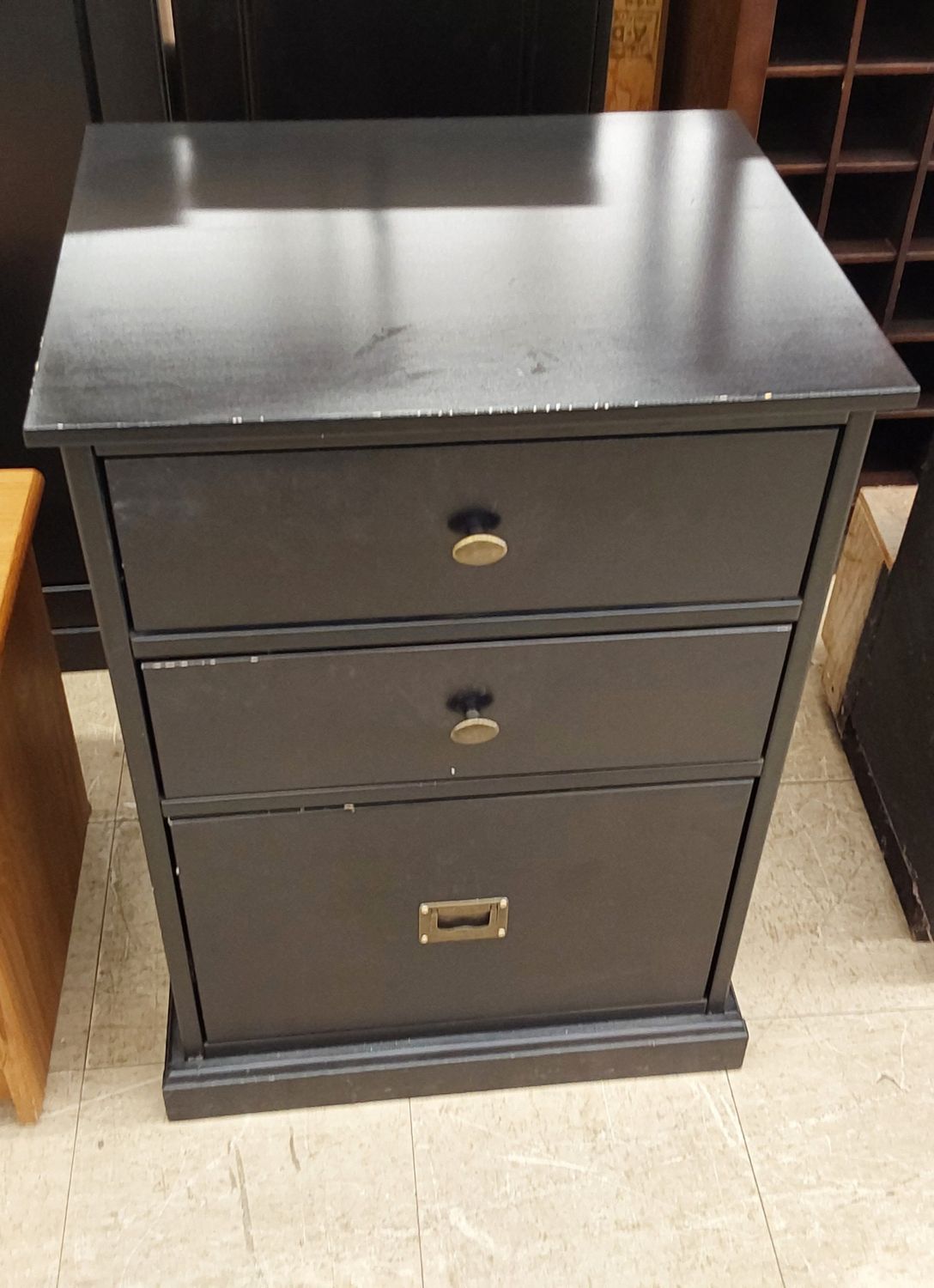 Black 3 Drawer Filing Cabinet