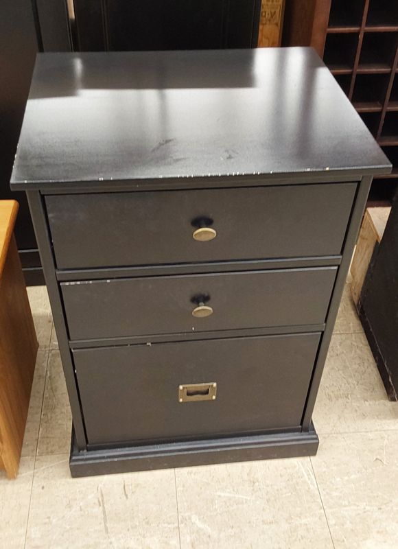 Black 3 Drawer Filing Cabinet