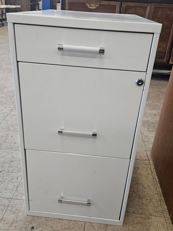 White Metal File Cabinet