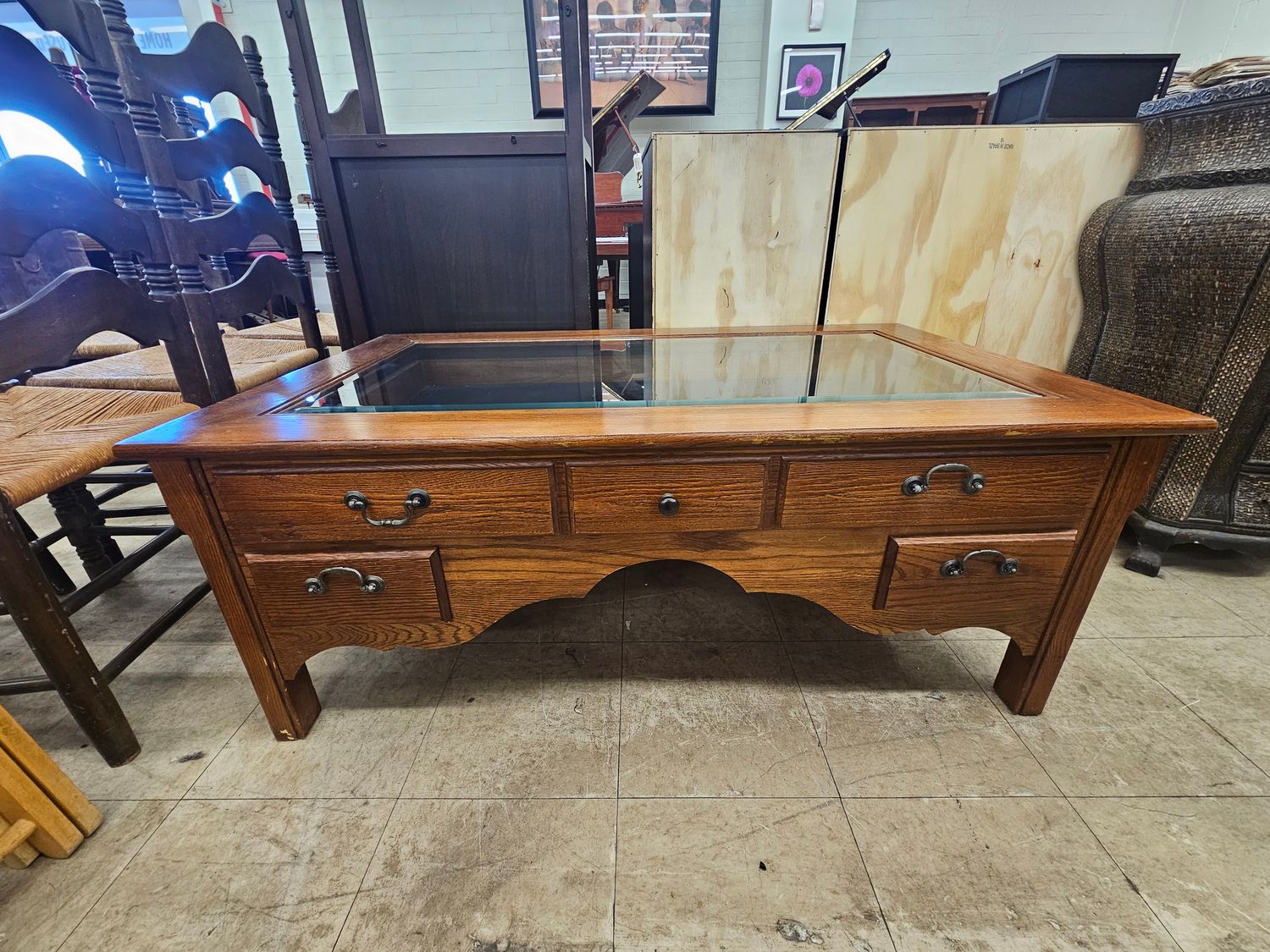 Riverside Glass-Top Display Coffee Table