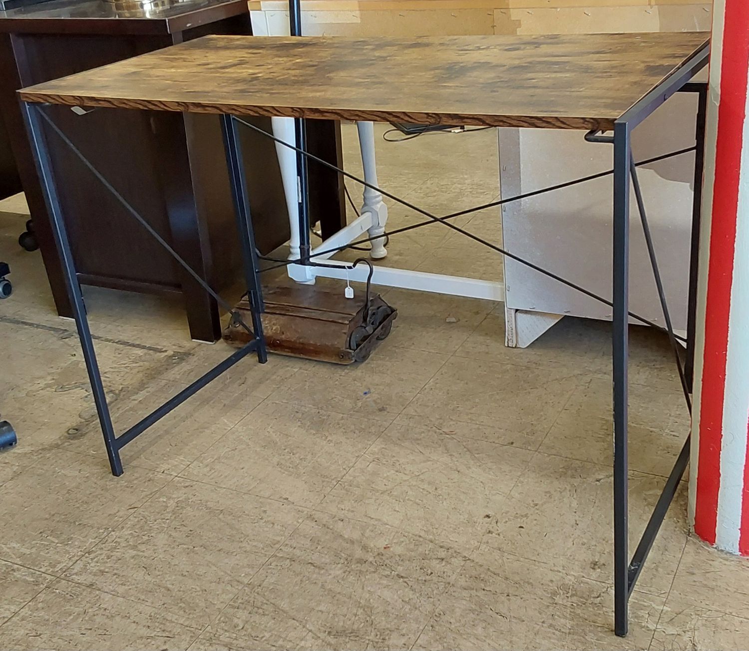 Industrial Wood and Metal Office Desk