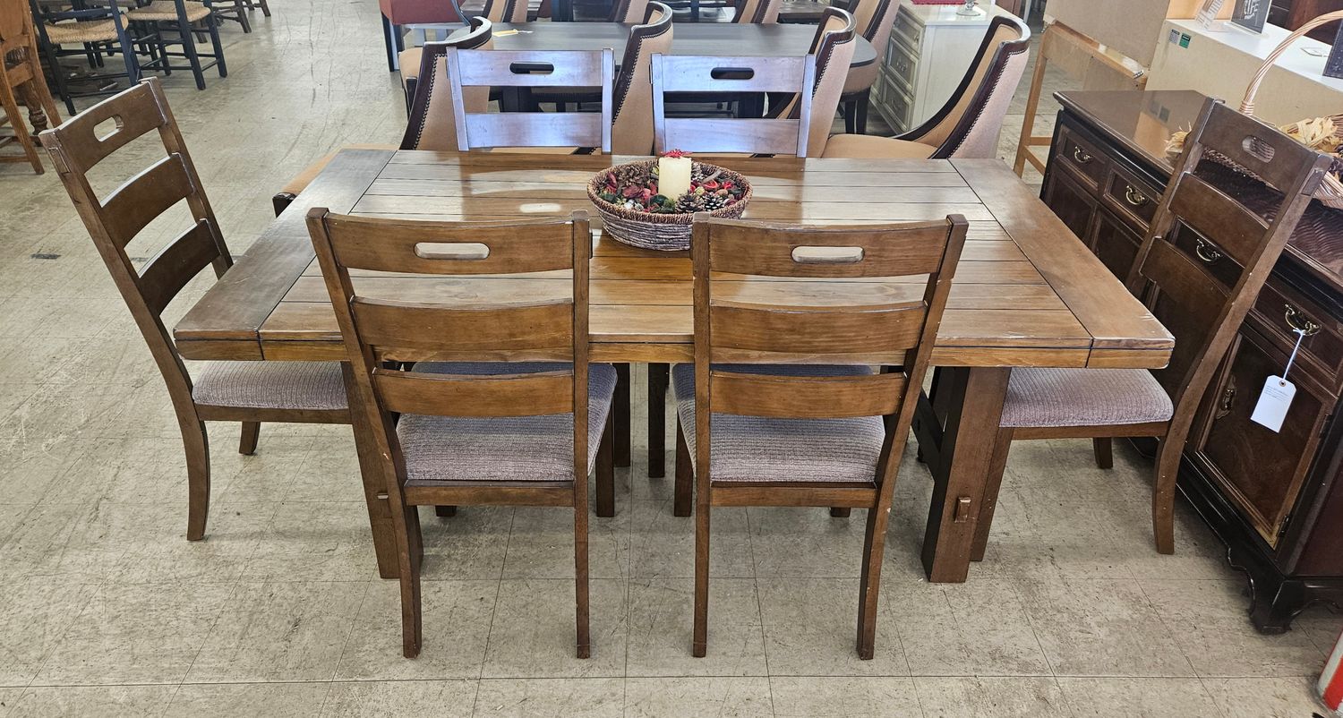 Dark Wood 7-Piece Dining Set - FREE DELIVERY