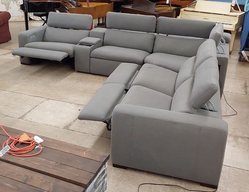 Gray Power Reclining Sectional Sofa - FREE DELIVERY