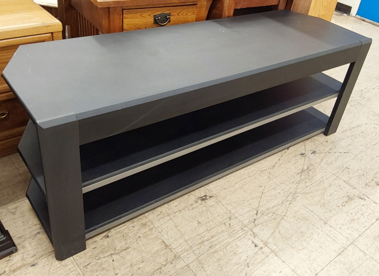 Modern Charcoal Media Console