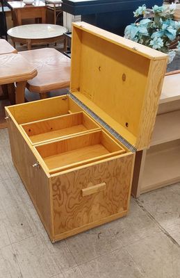 Light Finish Hardwood storage chest