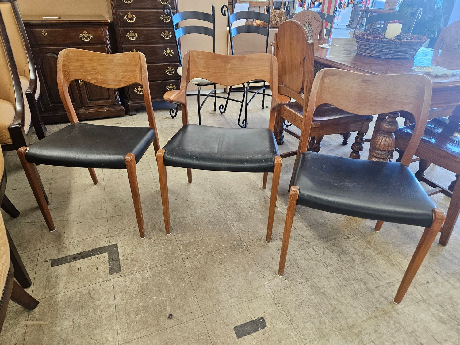 Authentic Vintage J.L. Møller Danish Modern Dining Chairs – Made in Denmark - FREE DELIVERY