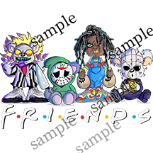 Friends Horror Characters Version 3 DTF Transfers