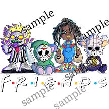 Friends Horror Characters Version 3 DTF Transfers