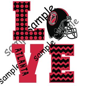 ATLANTA FALCON LOVE DTF TRANSFER ATLANTA FALCON LOVE DTF TRANSFER