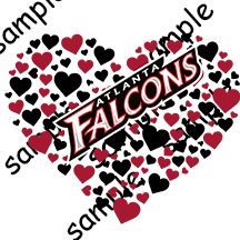 ATLANTA FALCON HEART DTF TRANSFER