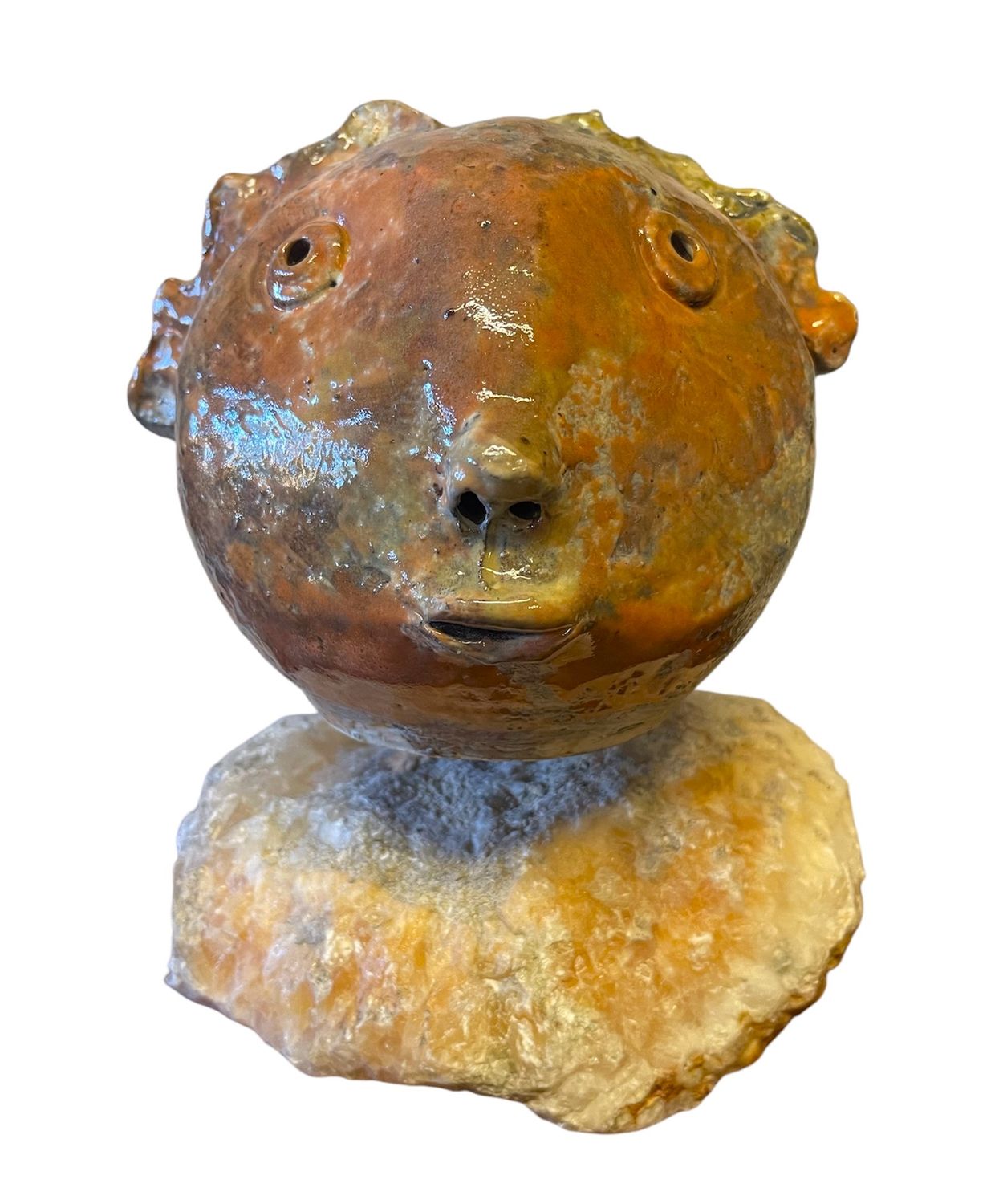 hand made ceramic head sculpture