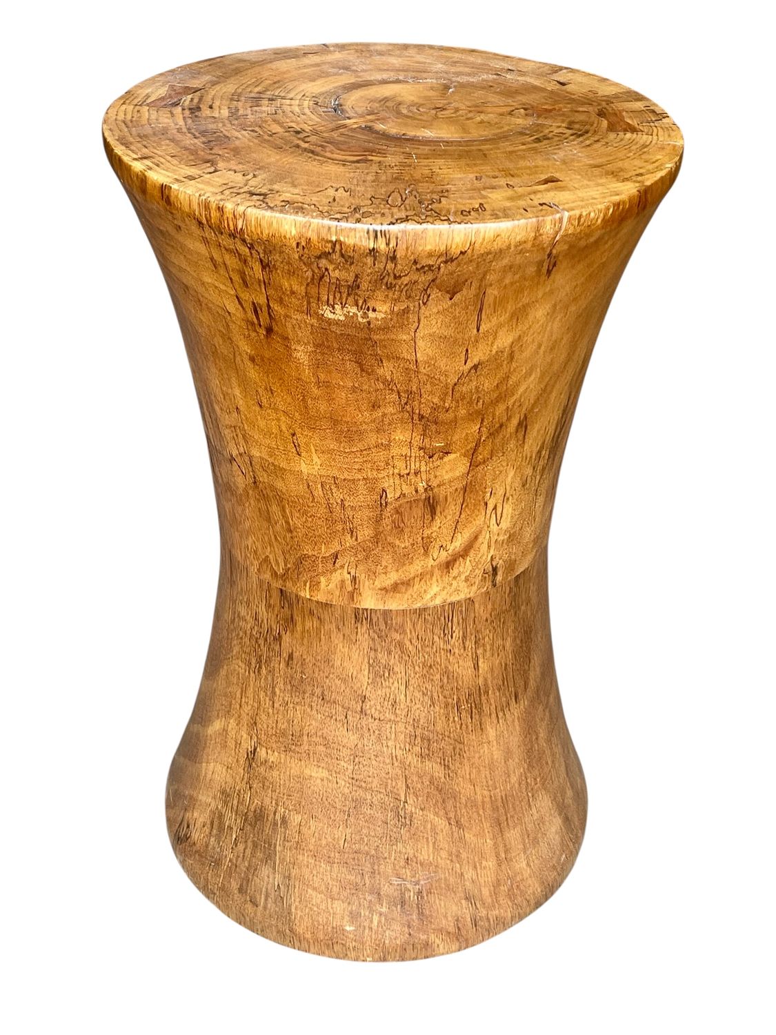 natural wood tapered stool