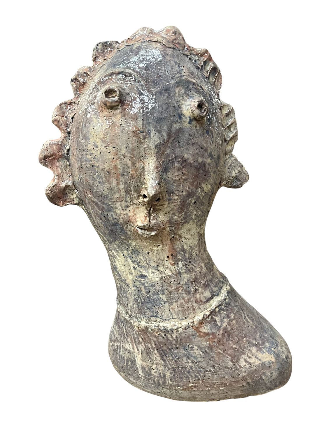 hand made, one of a kind, ceramic bust