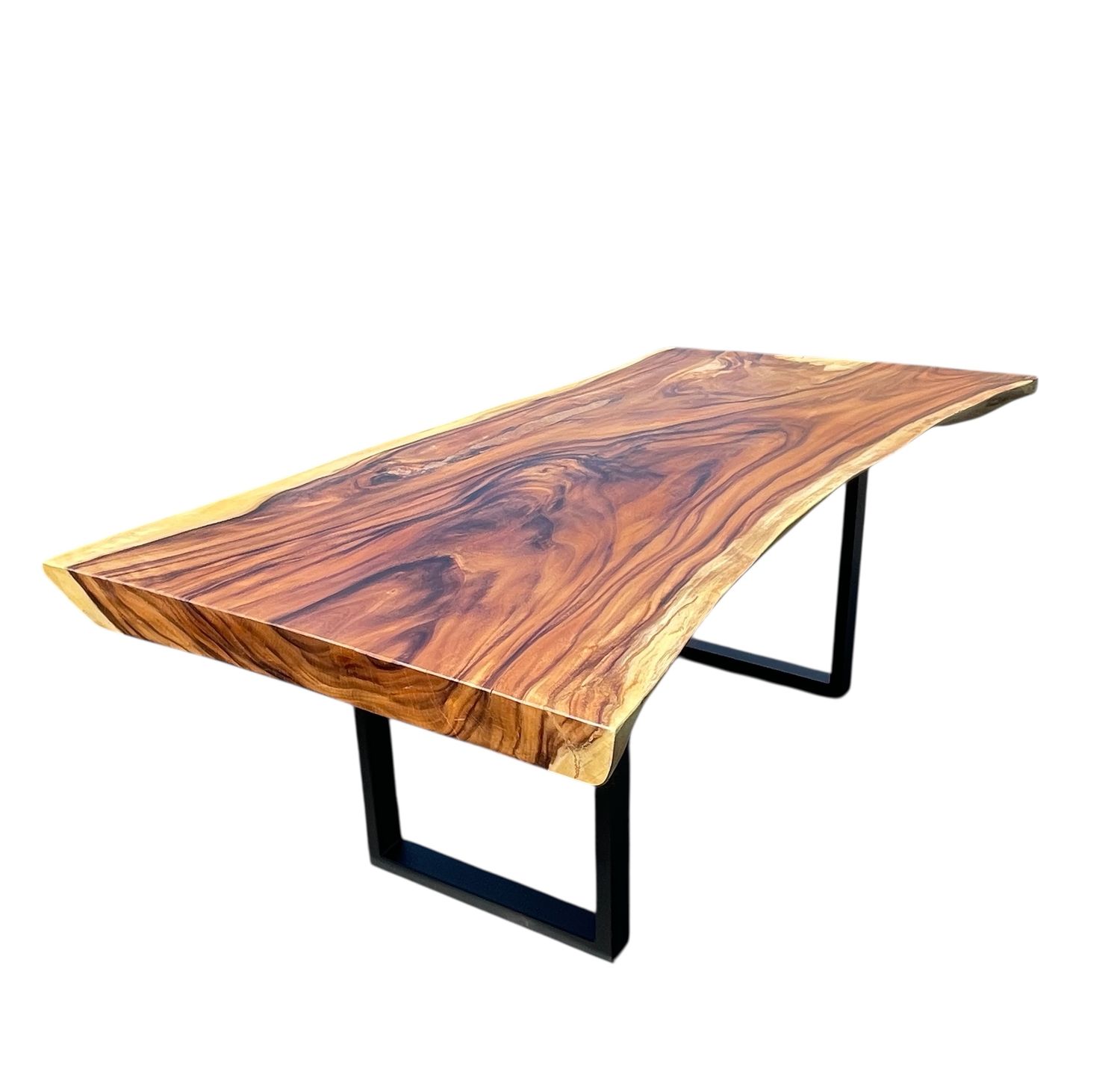 live edge dining table with metal legs
