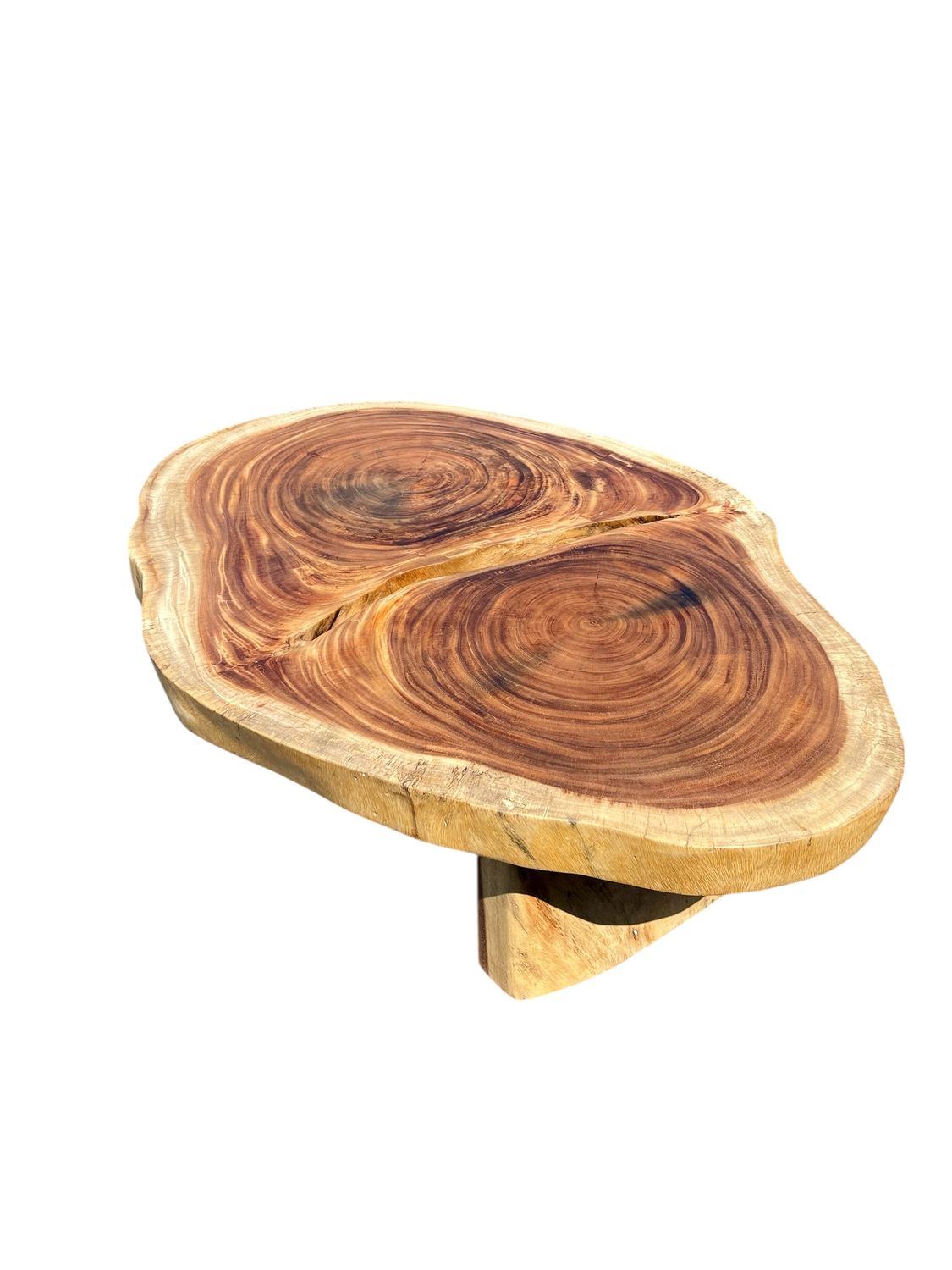 free form coffee table with beautiful wood grain