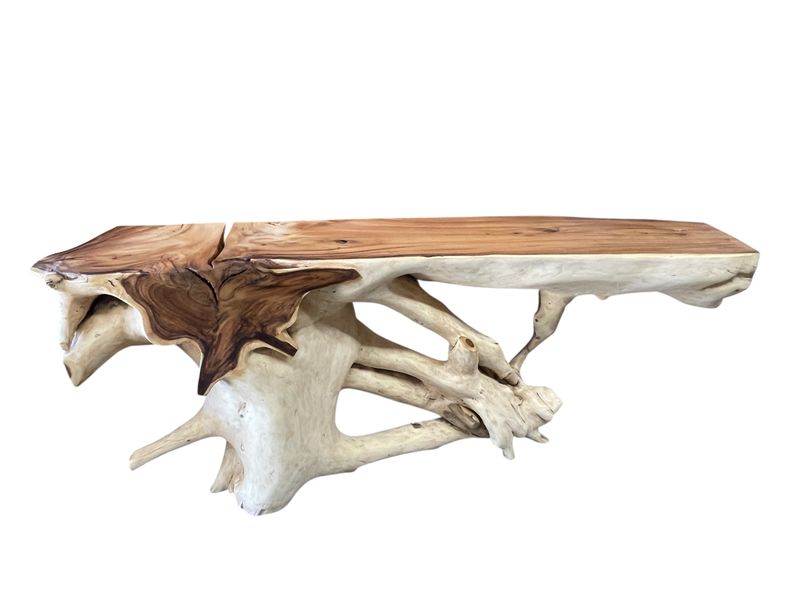 organic reclaimed wood console table