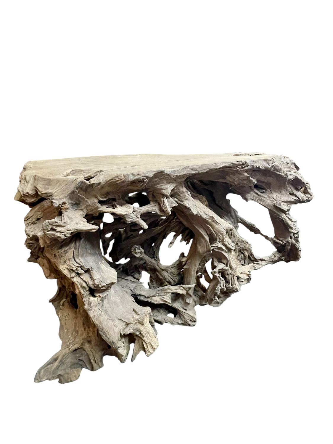 organic teak console