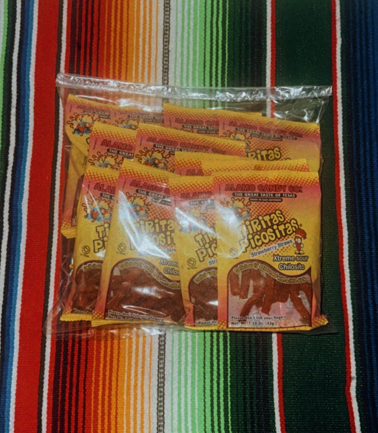 Alamo Candy Tiritas Picositas Straws Peg Bags 12ct.