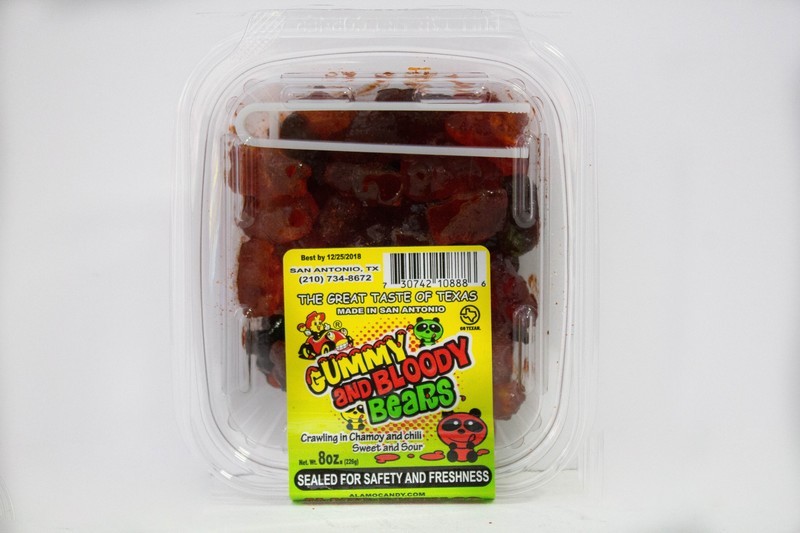 Alamo Candy "Gummy & Bloody" Bears with Chamoy Tub 8oz.