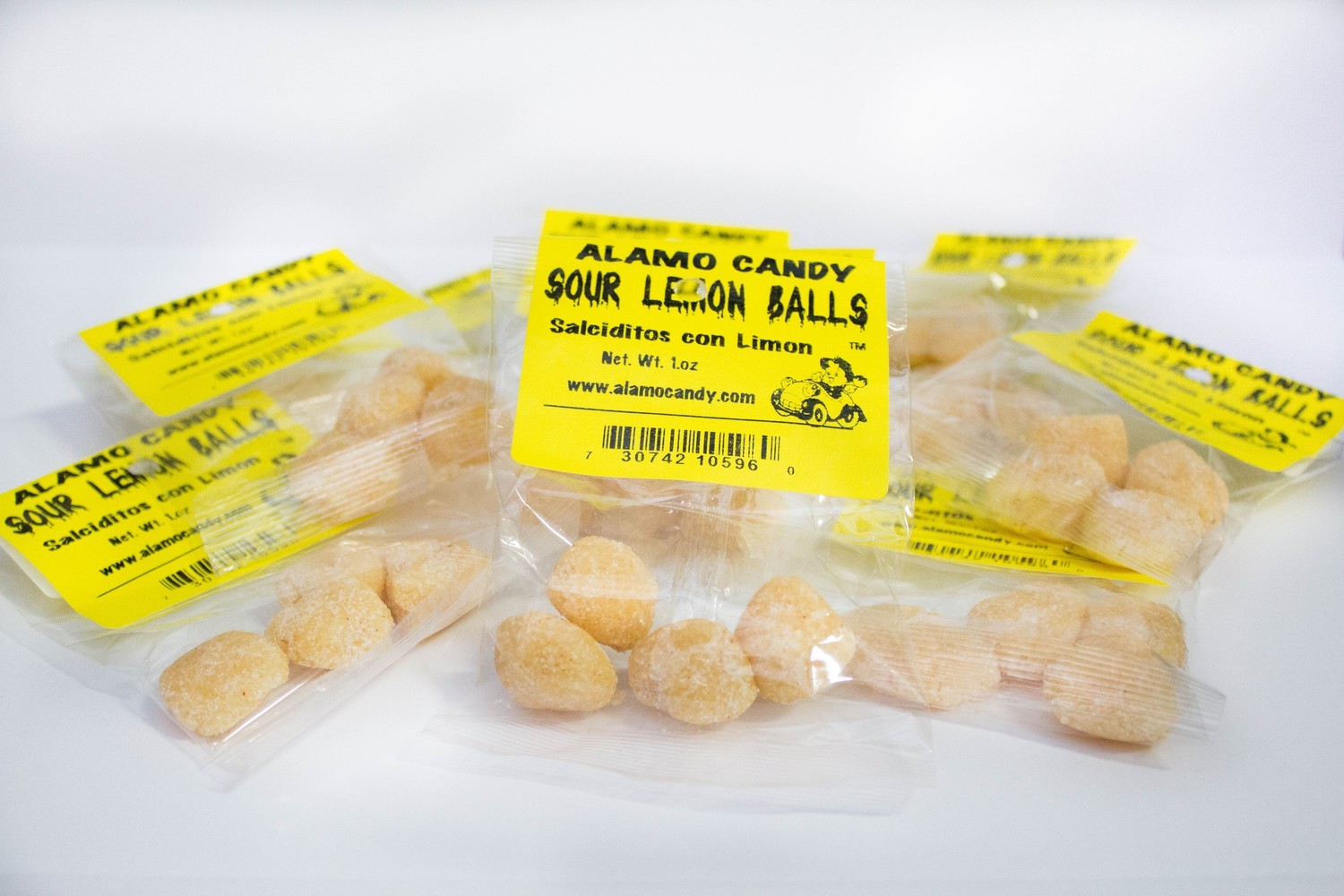 Alamo Candy Sour Lemon Balls Peg Bag (1oz.) 12ct. Bag