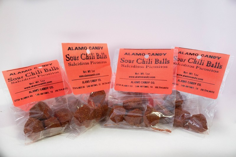 Alamo Candy Sour Chili Balls Pegs (1oz.) 12ct. Bag