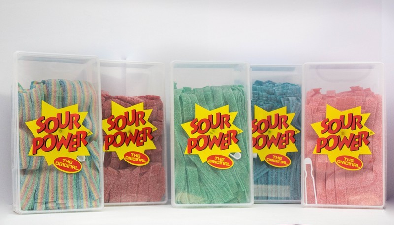 Sour Power Belts - AVAILABLE ONLY , Green Apple, Strawberry, Blue BERRY,QUATTRO 150 Ct (Rainbow)