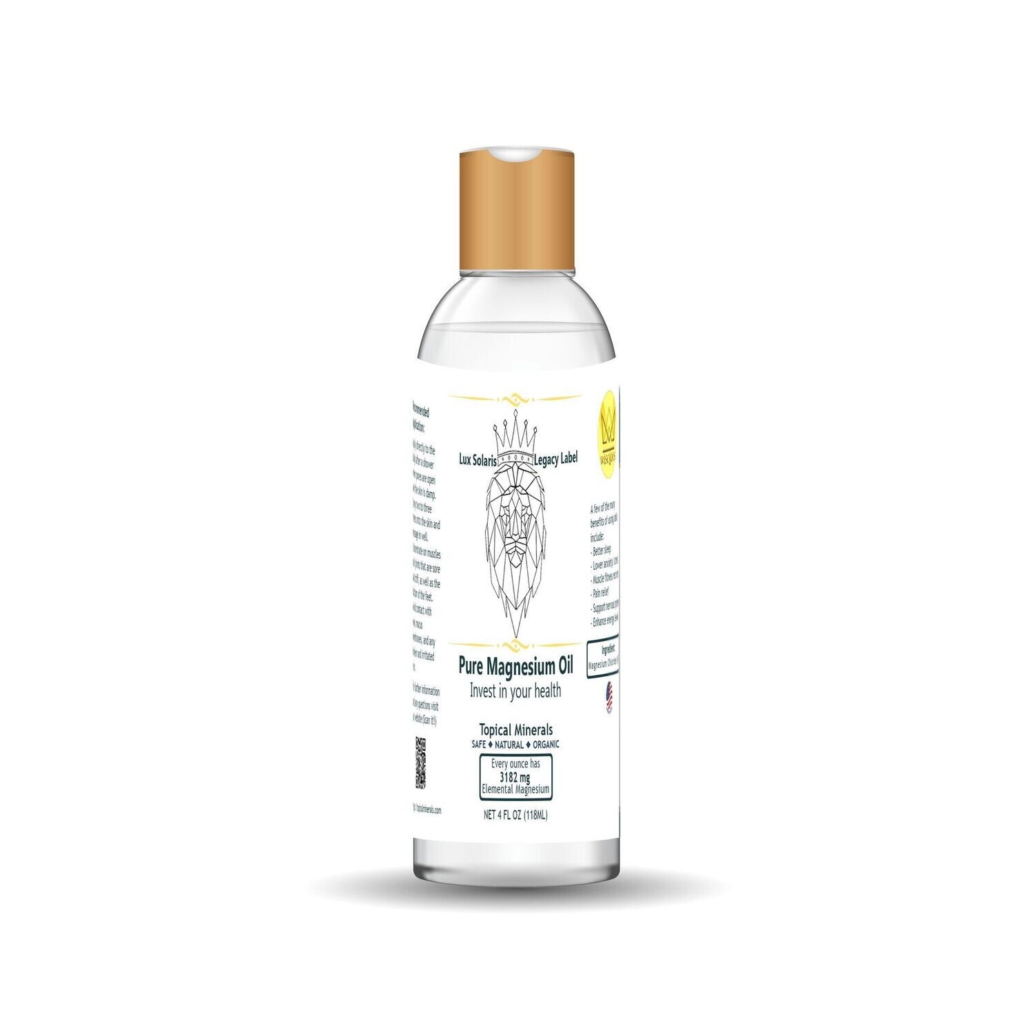 ​Lux Solaris -Topical Magnesium Oil 4 Fl OZ Bottle