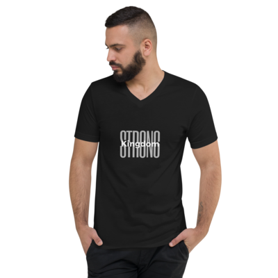 Unisex Short Sleeve V-Neck &quot;Kingdom Strong&quot; T-Shirt