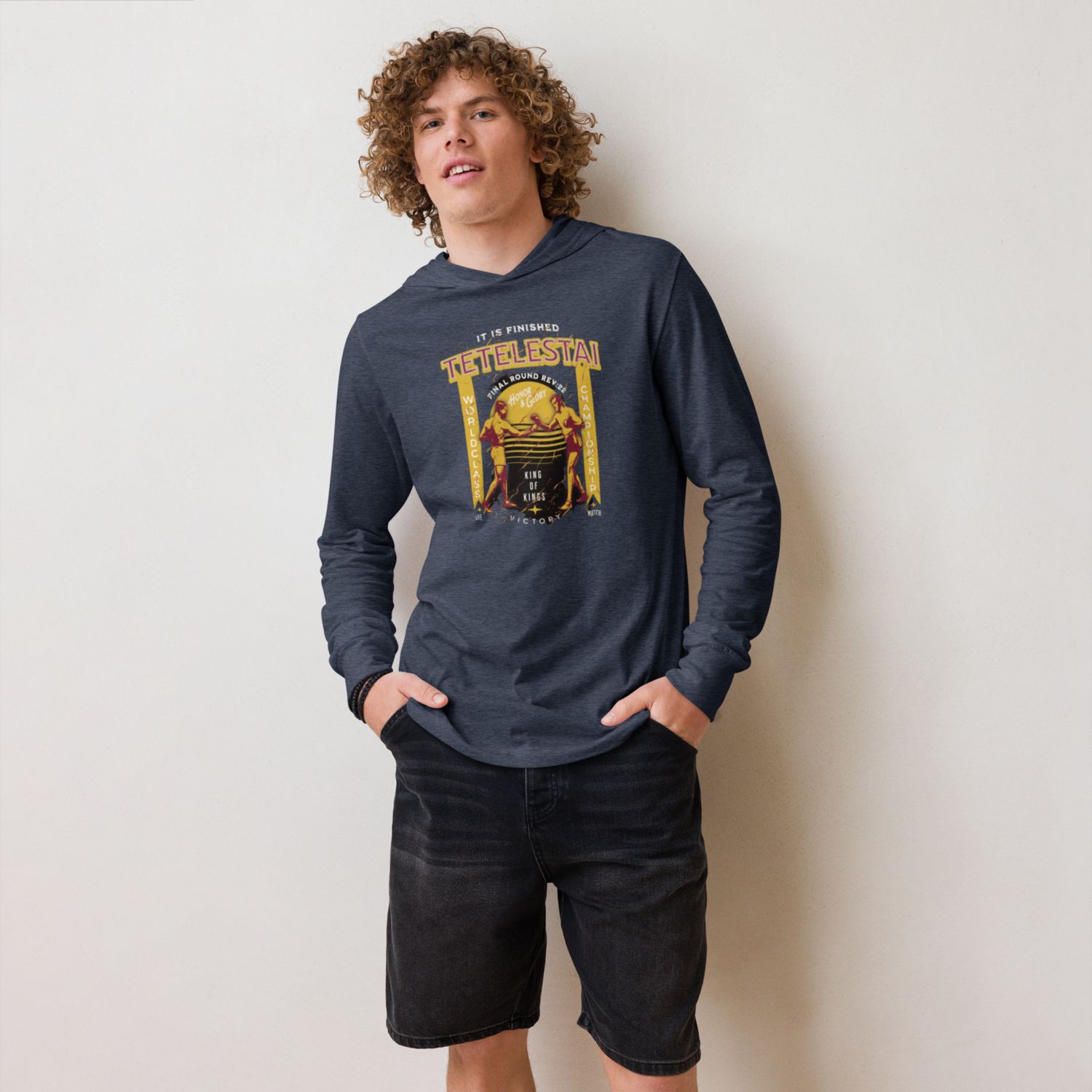 Hooded long-sleeve "It is Finished" "Tetelestai" tee