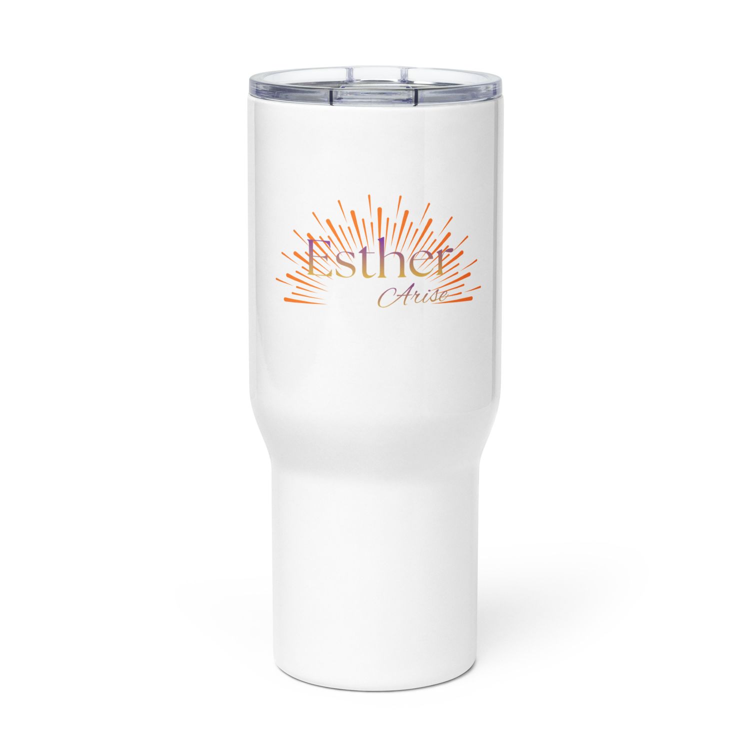 Esther Arise Travel mug with a handle 25oz or 40 oz SunRay Background