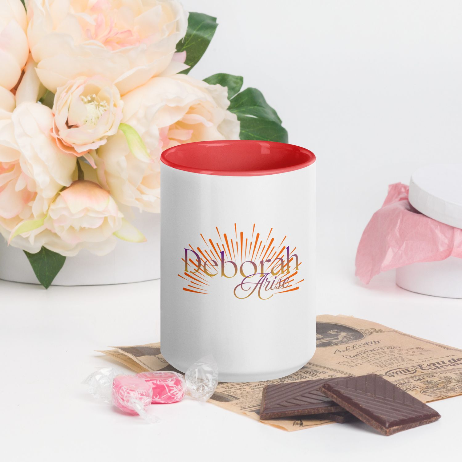 Deborah Arise Mug with Red Color Inside
