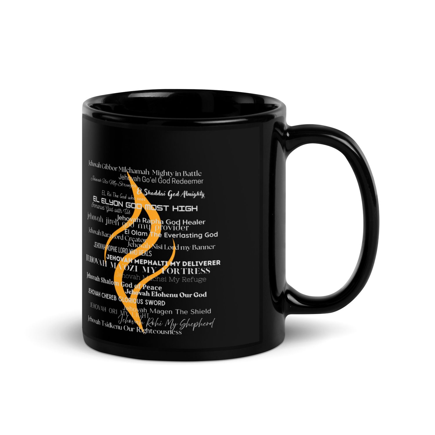 Names of God Black Glossy Mug 11oz and 15 oz